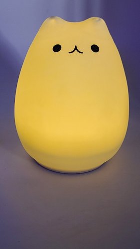 Octpeak Ambient Lamp,Cat Shaped Night Light USB Charging Silicone Color Changing