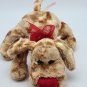 Dan Dee 10" Puppy Dog Plush Floppy Brown Red Heart Shaped Nose Plush *CLEAN*