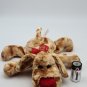 Dan Dee 10" Puppy Dog Plush Floppy Brown Red Heart Shaped Nose Plush *CLEAN*