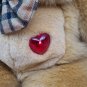 Large-Sized Tan Bear Plush Records/Plays Sound/Heart Lights Up TESTED