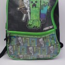 Kid's Minecraft School Bookbag Backpack Green  16" Boy's Girl's KIDS EUC