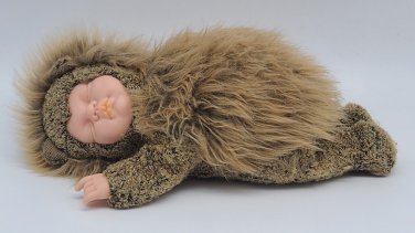 Anne Geddes Hedgehog Sleeping Baby Doll Plush 9" Vinyl Collectible Vintage 1999