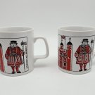 Two Tower of London Staffordshire England w/ Beefeaters Guards Coffee Tea Mug