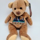 Mary Meyer Chicago Teddy Bear Beanbag Plush Stuffed Travel Souvenir CLEAN
