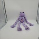 Peace And Love Frog Hugs Purple Polka Dot w/ Heart Plush Frog 16” *RARE*