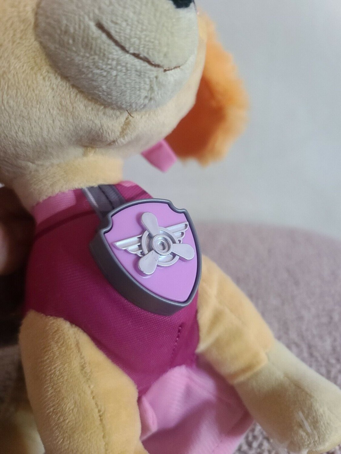 Paw Patrol Sky 11" Plush Chest Light Up Talking Hero Stuffed Animal big head