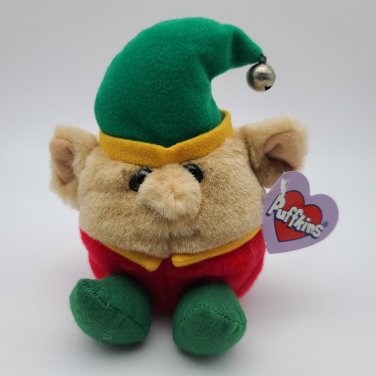 Vintage Puffkins Christmas Elf with Tag Plush 6" *CLEAN*