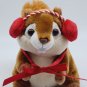Frankford Christmas Squirrel Chipmunk  Stuffed Animal Plush 6" Red Ear Muffs Toy