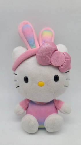 Ty Easter Hello Kitty with Pink Rainbow Bunny Ears Plush Sanrio 2013 Rabbit