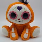 AURORA 8" Halloween Orange Skeleton Girl Plush Stuffed Animal Bow EUC