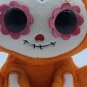 AURORA 8" Halloween Orange Skeleton Girl Plush Stuffed Animal Bow EUC
