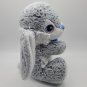 Plush White Gray Bunny Rabbit 2021 Stripe Bow Soft Stuffed Animal CLEAN