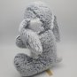 Plush White Gray Bunny Rabbit 2021 Stripe Bow Soft Stuffed Animal CLEAN