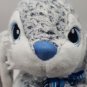 Plush White Gray Bunny Rabbit 2021 Stripe Bow Soft Stuffed Animal CLEAN