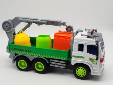Garbage Truck Toy with Lights & Sounds, Friction-Powered *READ*