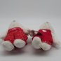 Hallmark 9" White Blushing Bears Valentines Day Stuffed Animal Plush 2004