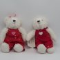 Hallmark 9" White Blushing Bears Valentines Day Stuffed Animal Plush 2004