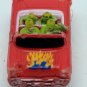 Small Micro Machine 1957 Chevy Bel Air Red Convertible w/ Family passengers fire