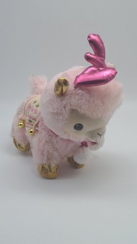 Cuddle Barn Plush Toy Singing Jingle Bells 10in Fa La La Llama Pink