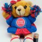 Vintage NBA Detroit Pistons Cheerleader Brown Bear Plush Stuffed Animal CLEAN