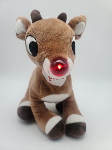 Rudolph Red Nosed Reindeer 50TH ANNIVERSARY 11" Plush LIGHTS UP w MUSIC *CLEAN*