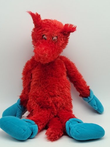 Kohls Cares Dr. Seuss Fox in Sox Plush Toy 18in Red Blue Fuzzy Plush Animal