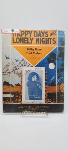 Happy Days and Lonely Nights Sheet Music Sohie Tucker Sheet Music  A22