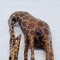 Giraffe Statue Mother and Baby African Muhuhu Wood Hand-Carved Kenya 12.5in