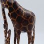 Giraffe Statue Mother and Baby African Muhuhu Wood Hand-Carved Kenya 12.5in