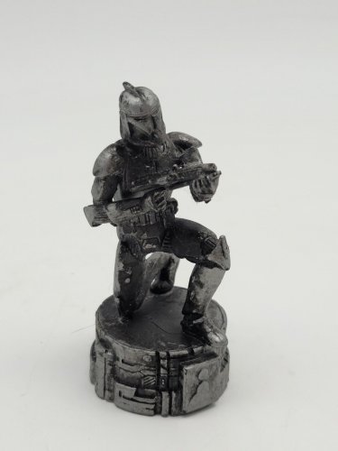 Silver & Black Star Wars Saga Edition Chess Replacement Piece -  Boba Fett