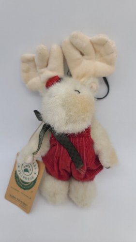 Boyds 7" Plush Mabel Witmoose Christmas Ornament Holiday Red Corduroy 56172
