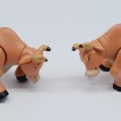 Vintage TOMY Bull Animal Figure Farm Toy Brown Moveable Legs 4.5"