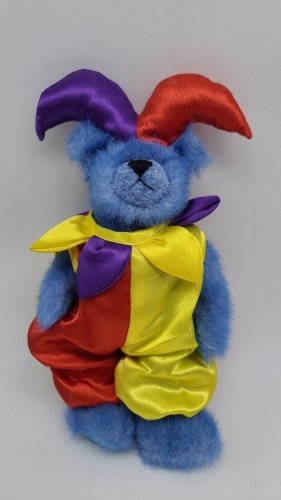 Ty Beanie Baby 2007 Bear Ty Store 8.5" Jester Mardi Gras CLEAN