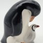 RARE Artist Signed Vicman Mexico Ceramic Figurine Penguin and Chick