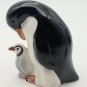 RARE Artist Signed Vicman Mexico Ceramic Figurine Penguin and Chick