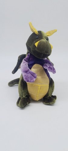 Douglas Cuddle Toys Fantasy Green & Purple Sparkle Dragon Plush 8&acirc;��