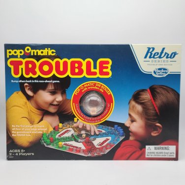 Trouble Pop O Matic Board Game Retro Series 1986 Edition Hasbro With Manual