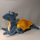 Rare Vintage Navy & Gold Dragon Plush Hand Puppet Lucy's Toys LARGE Stuffed Toy
