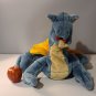 Rare Vintage Navy & Gold Dragon Plush Hand Puppet Lucy's Toys LARGE Stuffed Toy