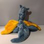 Rare Vintage Navy & Gold Dragon Plush Hand Puppet Lucy's Toys LARGE Stuffed Toy