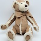 Bath & Body Works Teddy Bear Gingerbread Brown White Faux Suede