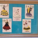 14"x18" Embroidered  Postcard Wall Collage by Spanish Artist Elsi Gumier