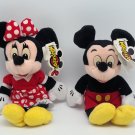 NWT Mouseketoy Walt Disney World Plush Mickey & Minnie Mouse 7" Stuffed Animal