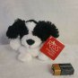 4&acirc;�� Mini Russ Luvvies LISA Black White Puppy Dog Stuffed Animal Beanie Sits Up