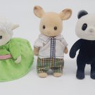 Lot of 3 Calico Critters Panda/Bunny/Lamb SEE PICS