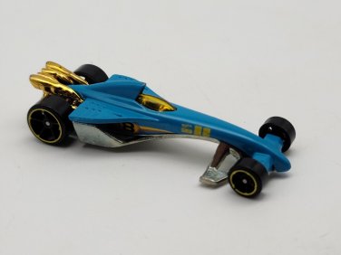 Hot Wheels 2000 Greased Lightnin' Blue Gold & Lightening Bolts Diecast Car