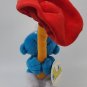 Vintage 1999 Blue Smurf Holding Red Mushroom Sitting Plush Stuffed Animal w/ TAG