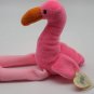 Ty Beanie Babies - "Pinky" the Flamingo ; 1995 ; 3rd Gen.  Swing Tag