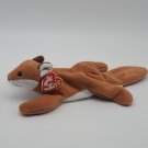 TY Beanie Baby - SLY the Fox (8 inch) - MWMT's Stuffed Animal PVC Pellets 1996