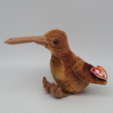 RARE Original Ty Beanie Baby "Beak" the Kiwi Bird DOb February 3 1998 Retired